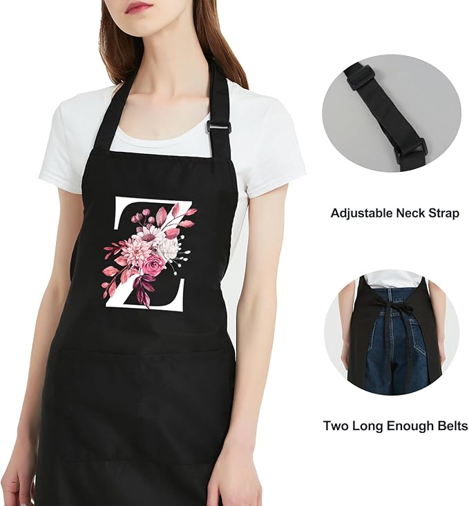Personalized Aprons for Women with Pockets, Cute Aprons for Women Chef Baking, Cooking Gifts for Mom Birthday
