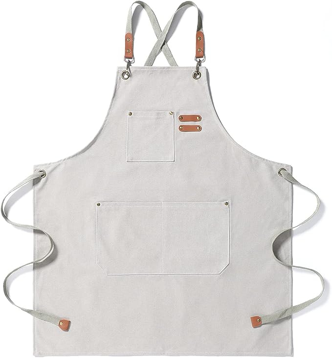 Kitchen Chef Aprons for Women and Men with 3 Pockets for Cooking BBQ Bib Work