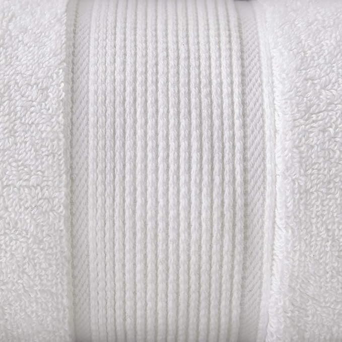 Madison Park 800GSM 100% Cotton Luxurious Bath Towel Set Highly Absorbent, Quick Dry, Hotel & Spa Quality for Bathroom, 34" x 68", White 2 Piece