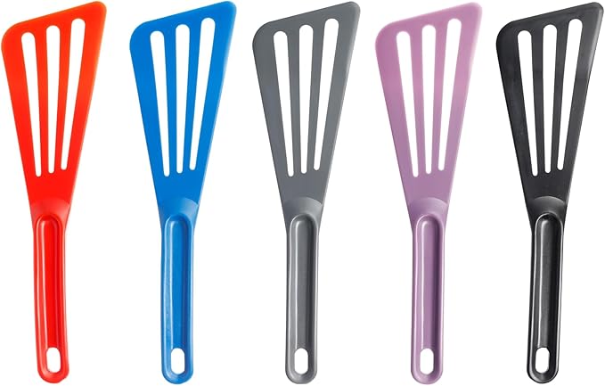Matfer Bourgeat Exoglass® High Temperature Slotted Pelton Spatula/Turner, Blue