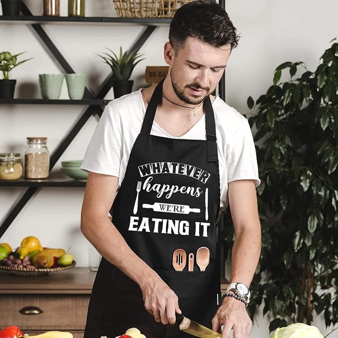 Funny apron for men Adjustable Waterproof with Pockets for Cooking Baking BBQ Gift Apron for Day, Birthday Gifts