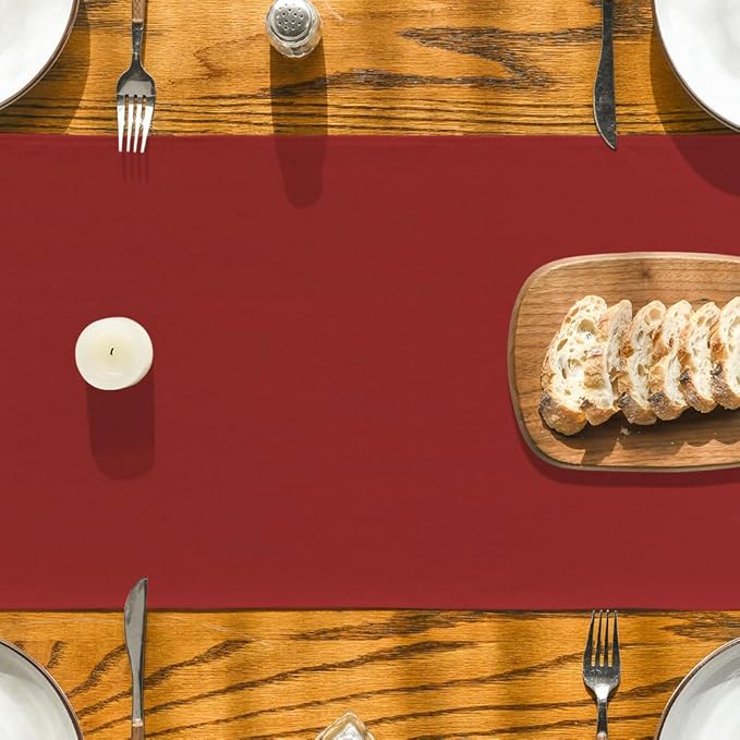 Artoid Mode Red Table Runner, Seasonal Christmas Washable Kitchen Dining Table Decoration for Home Party Decor 13x60 Inch