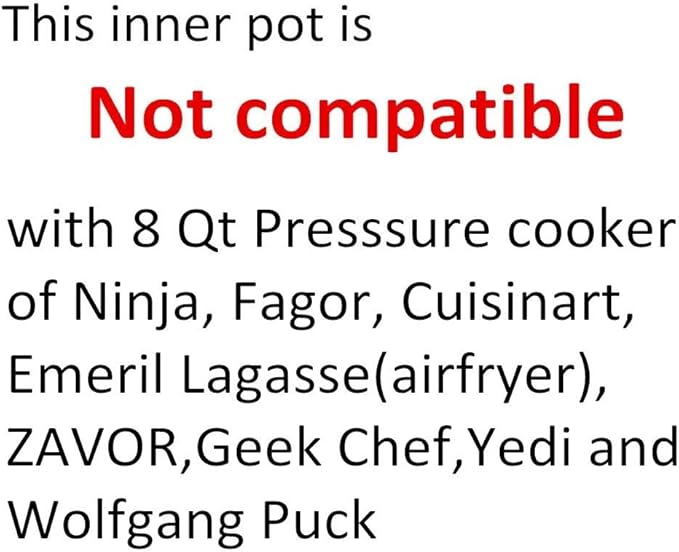 Original 8Qt Power Cooker XL Replacement Inner Pot Stainless Steel Compatible with 8 Quart Power Pressure Cooker Model PPC772 (or #PPC772) PPC780 (or #PPC780) and WAL3 Stainless Steel Inner Pot Parts