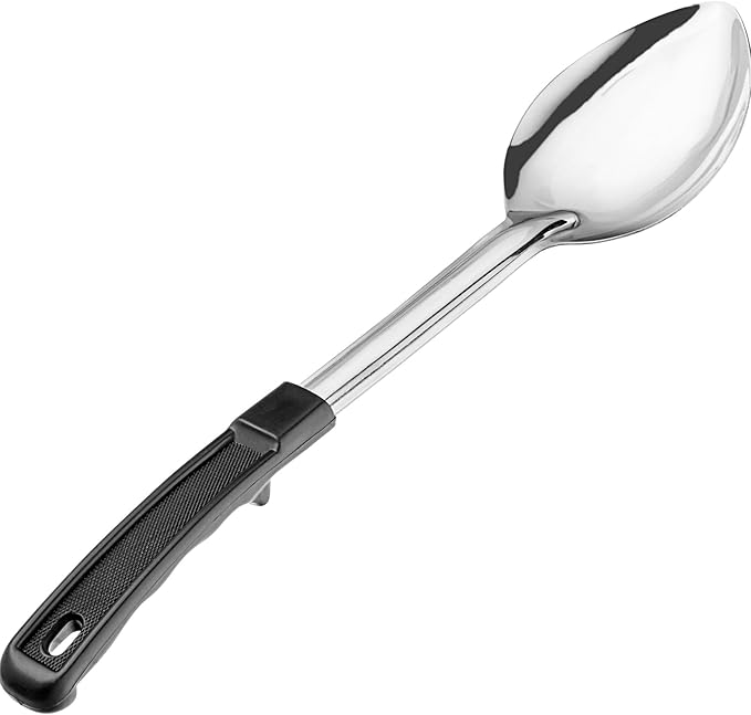 13" Stainless Steel Serving Spoons – (Pack of 12) | Commercial Kitchen Utensils | Restaurant Quality Chef Basting Spoon with Heat-Resistant Coated Handle (12)