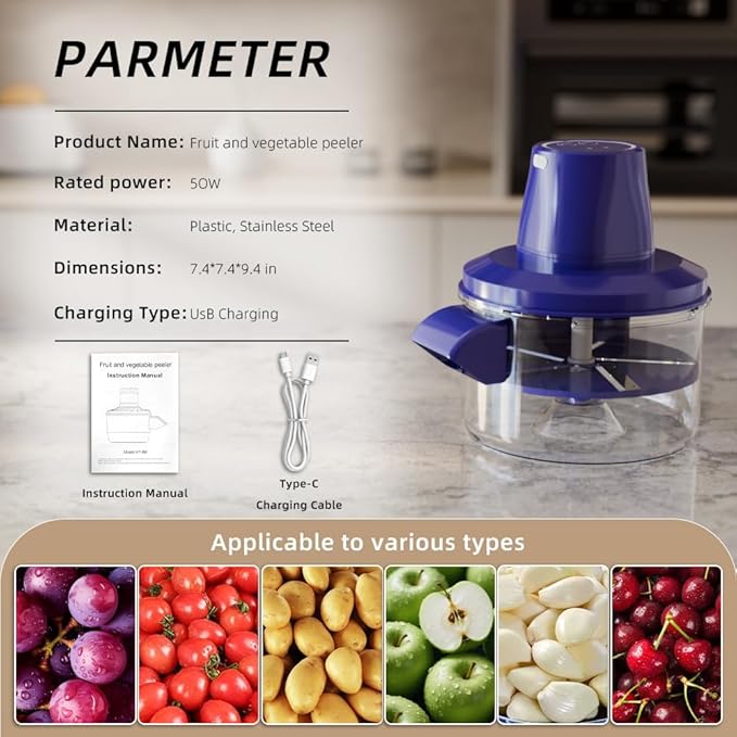 Electric Grape Peeler, Rechargeable Portable Smart Automatic Peeling Machine, Easy Peeling and Cleaning, for Garlic, Small Fruits, Vegetables Automatic Skin Remover Peeling Tool