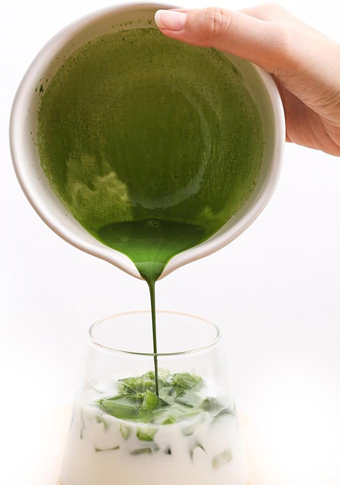 Helen’s Asian Kitchen Matcha Tea Bowl with Spout, Porcelain, 24-Ounce Capacity