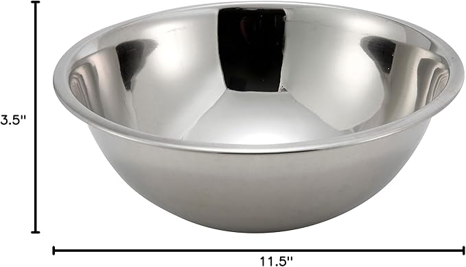 Winco 5 Quart Heavy-Duty Stainless Steel Mixing Bowl