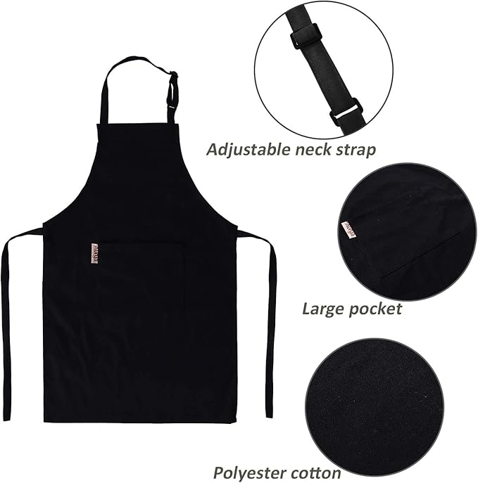 Adjustable Apron and Chef Hat Set for Cooking and Baking