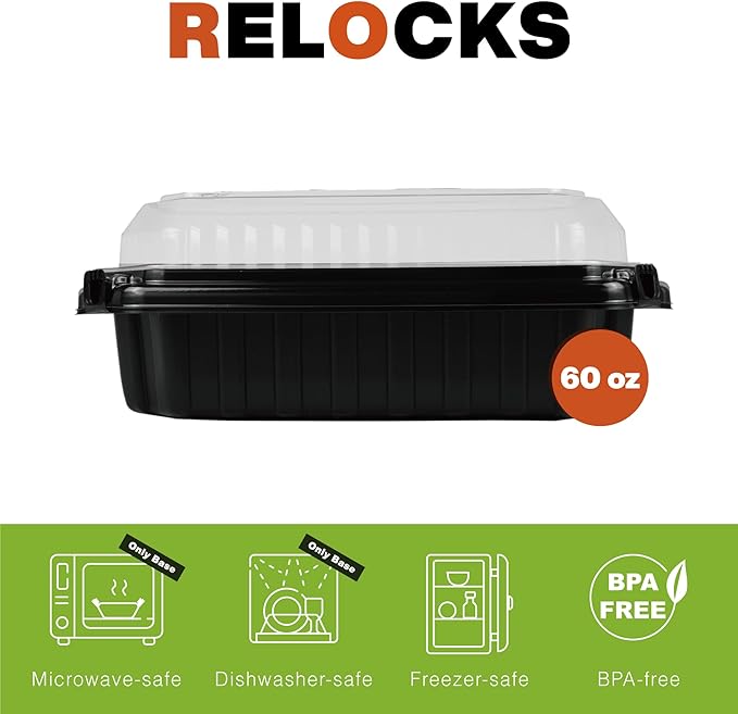 Ultra-Cold Freezer Containers (-30°C/-22°F), Frozen Meal Prep Storage with Lids, Microwave & Freezer-Safe, Perfect for Frozen Meat, Seafood and Hot Meals, 10" x 5.9" x 3.7", 10 Packs