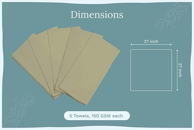 Sage Green Flour Sack Tea Towels - 100% Organic Cotton, 5 Pack, 27"x27", Highly Absorbent Dish Towels - Versatile Kitchen Towels for Baking - Customizable and Easy to Embroider (5 Pack - Sage Green)