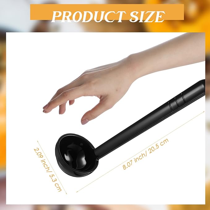 FoldTier 30 Pieces 8.07 Inches 1 oz Small Ladle Mini Plastic Gravy Ladle Long Handle Ladles for Serving Dressings Soup Punch Bowl Fruit Juices Soup Cocktail Parties(Black)