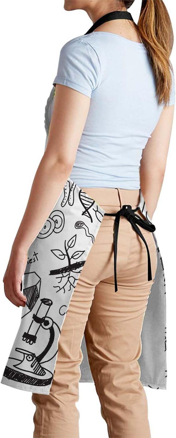 oFloral Biology science theory Apron Unisex Adjustable Bib Apron Cooking Kitchen Chef Women Men Aprons for Home Kitchen, Restaurant,Coffee House,Shop,Garden