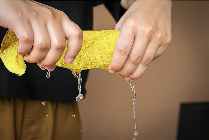 Softolle 100% Cotton Washcloths 24 Pack (12x12 Inches) Soft, Highly Absorbent Washcloth, Face Towels, Wash Cloths for Face, Ring Spun, Bulk Pack (Yellow)