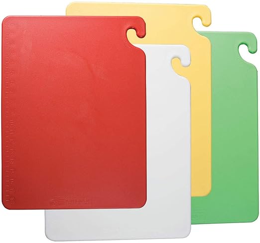 Carlisle FoodService Products CB1218QS 4 Piece Cut-N-Carry Board System Set with Free Smart Chart, 18" Length x 12" Width x 1/2" Thick