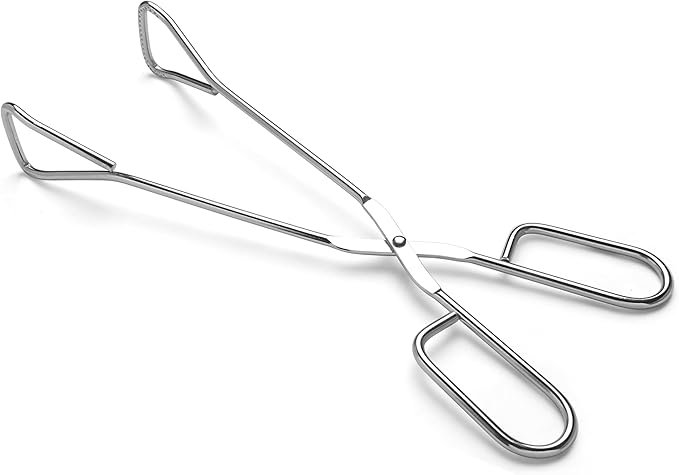 Hiash 11" Heavy Duty Stainless Steel Kitchen Scissor Tongs with Comfortable Ergonomic Grip, Heat Resistant tongs for Cooking & BBQ