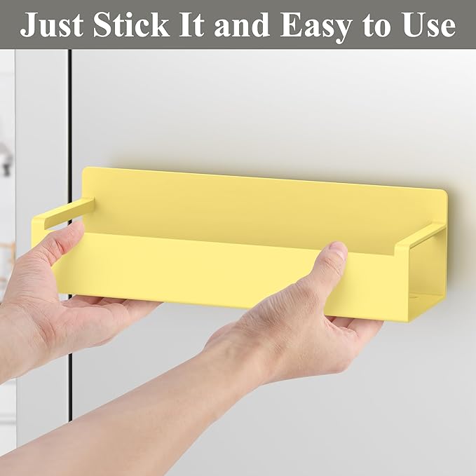 HuggieGems Magnetic Water Bottle Holder for Refrigerator, Cup Holder Organizer for Stanley and Tumbler for Kitchen, 4 Pack, Yellow