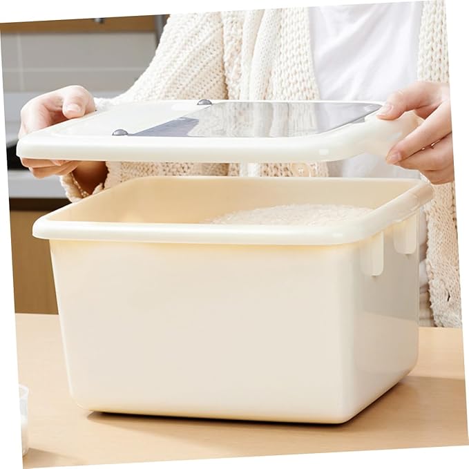 Alipis Rice Container with Clear Lid Airtight Storage Bucket for Grains Cereal and Pet Food Capacity Food Storage for Kitchen Pantry Organization