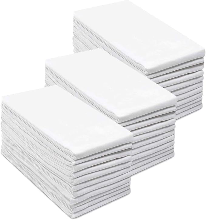 Simpli-Magic Flour Sack Kitchen Towels 24"x24" (12 Pack) – 100% Cotton, Lint-Free, High Absorbent Tea Towels – Perfect for Dish, Baking, Crafting
