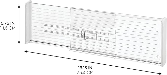 iDesign Expandable Deep Drawer Dividers for Kitchen, Dresser, or Desk Drawers - Set of 2 - Clear