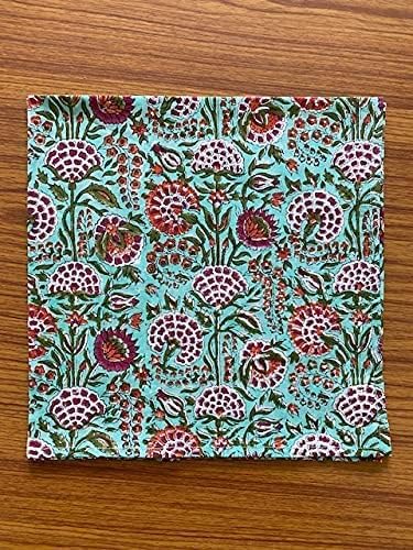 Ridhi Napkin, Kitchen Towels, Table Decor, Table Linen, Cotton Napkins, Cloth Napkins, Set of 4, Size 50"x 50" inch , Block Print Lunch, Dinner Napkins