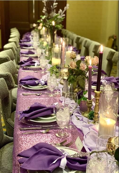Your Chair Covers Cloth Polyester Napkins, 20 x 20 Inch, Washable Dinner Fabric Linen Napkins with Hemmed Edges for Restaurant, Wedding and Holiday Pack of 10 (Purple)