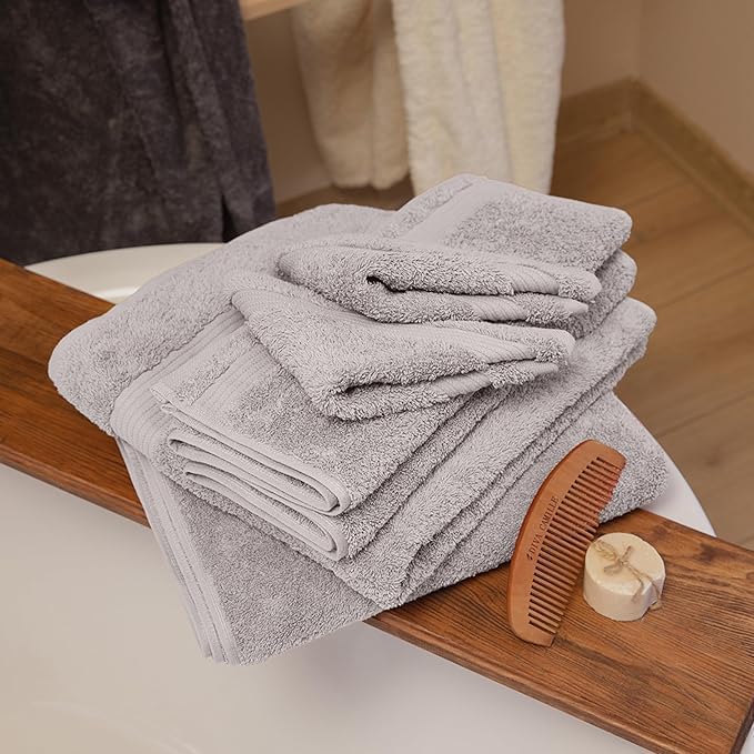 Classic Turkish Towels CTT - Luxury 6 Piece Towel Set, 100% Turkish Cotton, Quick Drying, Highly Absorbent & Comfy, Includes 2 Bath Towels, 2 Hand Towels & 2 Washcloths | (Beige)