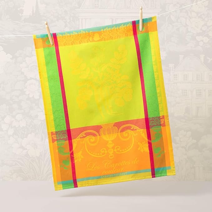 Garnier Thiebaut Carottes De Couleur Zeste (Zesty Carrots) French Kitchen Towel 22"x30", Cotton, Jacquard