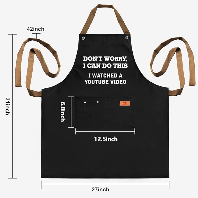 REHAVE Funny Gift for Men, Women, Dad, Anniversary, Father's Day Gifts from Daughter Son, Christmas Gifts for Husband, Boyfriend, Brother, Uncle, Unique Birthday Grilling Gift – BBQ Cooking Chef Apron
