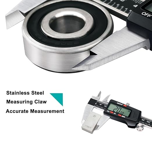 Kynup Digital Vernier Caliper, Caliper Measuring Tool, Outside Micrometer Dial Caliper with Stainless Steel, Large LCD Screen, Auto - Off Feature, Inch Metric Fraction Conversion (6Inch/150mm)