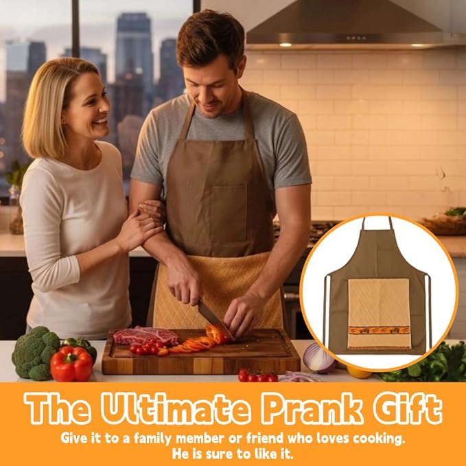 Funny Apron,Chef's Prank Apron,Creative Prank Aprons For Men,Gag Gift Apron,Surprise Hiding In The Pocket Gifts