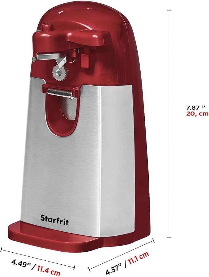 Starfrit Gourmet - MightiCan Can Opener - Holds and Leaves No Sharp Edges on Lid - Comfort Grip - Heavy Duty Non-Slip Knob - 3 Year Warranty