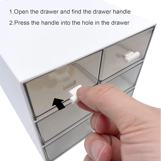 Marknor Makeup Organizer, Desk Organizer with 4 Drawers, Sundries Storage，Vanity Organizer, Cosmetic Storage Organizer, Desk Storage Box, Bathroom Counter or Dresser, White QBH-4CT-1
