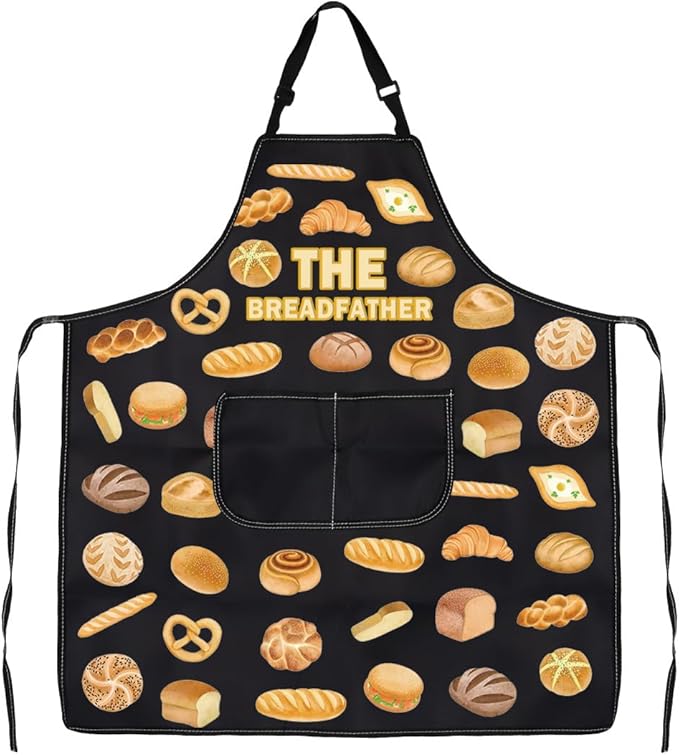 VAMSII Bread Lover Gift The Breadfather Soup Apron With Pockets Chef Cooking Kitchen Gift for Men Boyfriend Husband Father