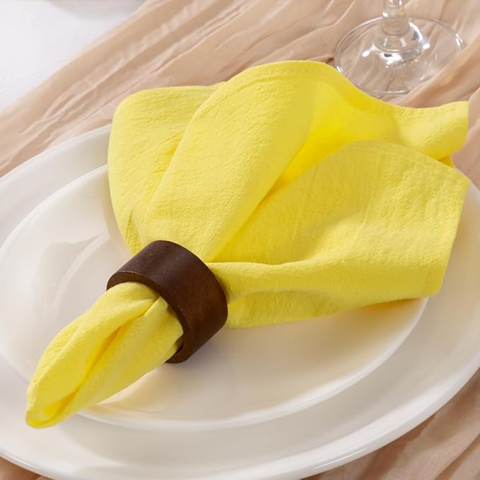 MLMW Yellow Cloth Napkins Set of 8 Spring Easter Napkins Cloth Bulk Washable Cotton Dinner Napkins 16"×16" for Wedding Party Baby Bridal Shower Birthday Table Decor