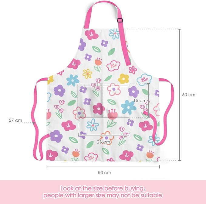 SANDJEST Kids Apron with Chefs Hat Set, Kitchen Apron Gifts
