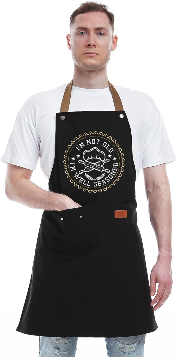 Kitchen Gifts For Men, Women, Gifts for Mom, Gift for Dad, Husband, Boyfriend, Brother, Wife, Girlfriend, Unique Birthday Gift, Humor Apron for friends, Bff, REHAVE Kitchen Chef Aprons Baking Presents
