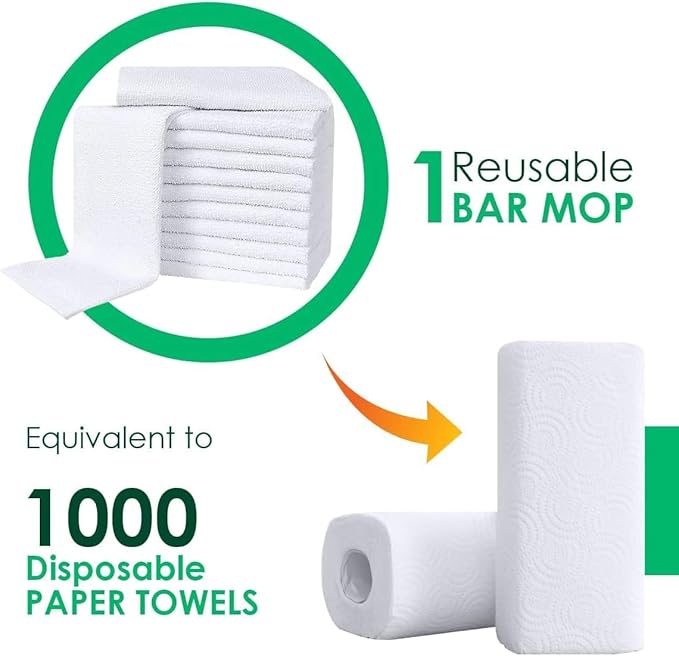 Avalon Towels Bar Towels (Pack of 60) Size 14x17 Inches – 100% Cotton, Absorbent and Reusable Cleaning Rags, Multipurpose Cleaning Towels, Terry Cloth Rags, Durable Shop Rags (White)