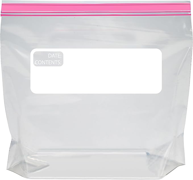 Amazon Basics Reclosable Quart Food Storage Bags with Double Zipper Seal, BPA Free, 150 Count