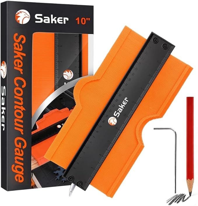 Saker Contour Gauge Tool for Woodworking & DIY, Profile Gauge with Lock,Father's Day Gift for Him Men, Accurate Shape Duplicator for Flooring, Tile, Trim & Home Improvement Projects
