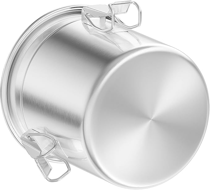 6L Stainless Steel Airtight Canister Rice Cereal Grain Canisters Container Food Oil Sugar Milk Storage Bucket w/Handles+Lid Cylinder Jar for Household Kitchen Bar Restaurants Silver (6L)