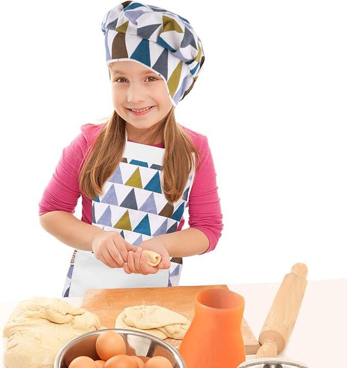 Adjustable Apron and Chef Hat Set for Cooking and Baking