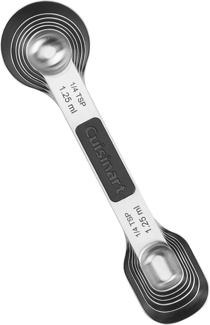 Cuisinart CTG-00-6MSP Stainless Steel 6P Set of Magnetic Measuring Spoons, Black & Silver
