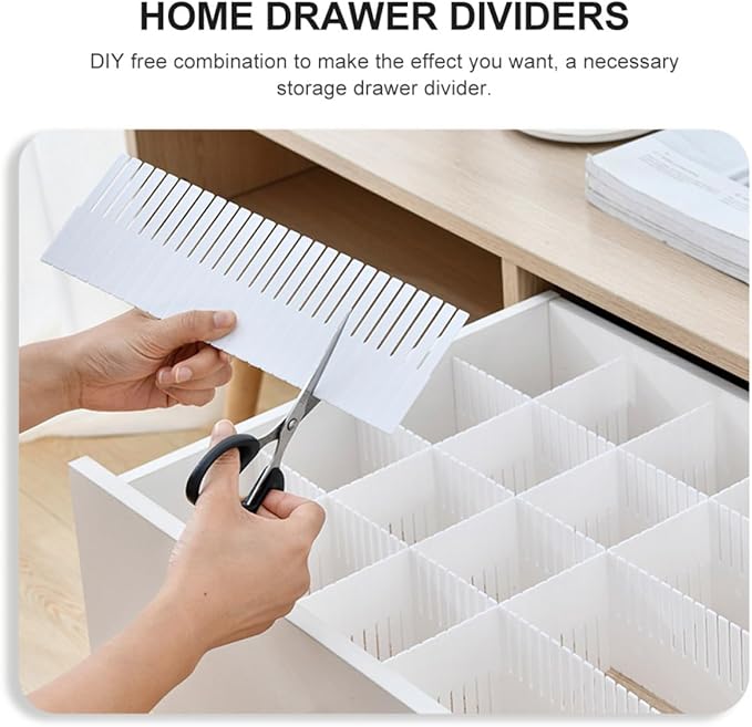Ipetboom 10pcs Multipurpose Drawer Dividers White 38x7cm Plastic Closet Organizers for Underwear Socks Classification Home Storage Partition Boards