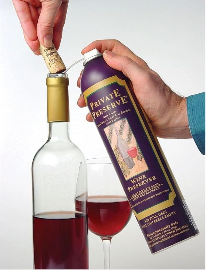 Private Preserve Wine Preservation System | 100% Green Gas Based | Suitable For All Wine, Port, Sake, Cognac, Whiskey, Fine Oil & Vinegar (Pack of 3)