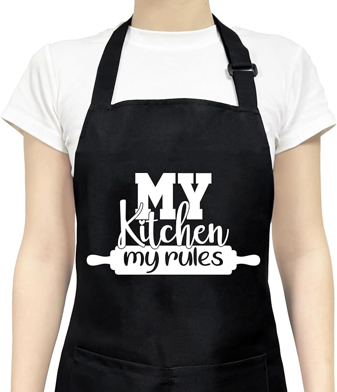 Funny Aprons for Women with Pockets, Cute Cooking Baking Kitchen Aprons for Mom Chef, Gifts for Birthday Christmas