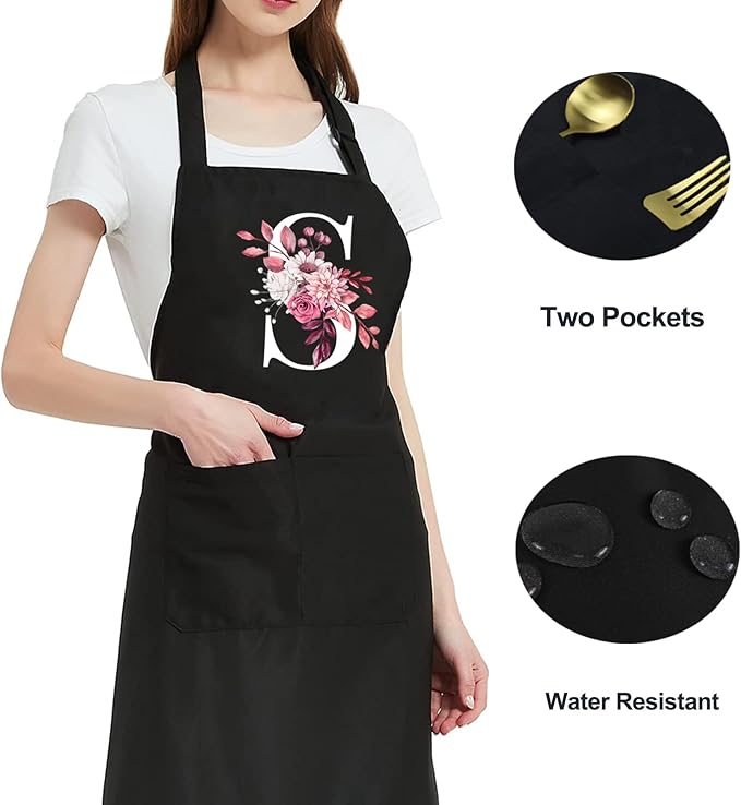 Personalized Aprons for Women with Pockets, Cute Aprons for Women Chef Baking, Cooking Gifts for Mom Birthday