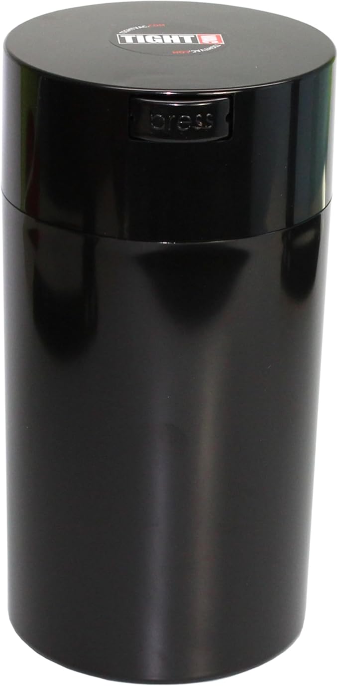 Tightvac - 3 oz to 12 Ounce - Patented Airtight Container | Multi-use Vacuum Container Works as Smell Proof Containers for Herbs and Dry Goods. Black