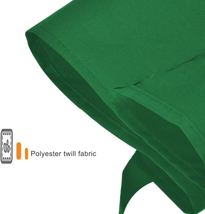 Total 15 PCS Green Plain Bib Aprons Bulk for Women Men-Unisex Adult Aprons with 2 Front Pockets (Leaf Green-15 pcs)