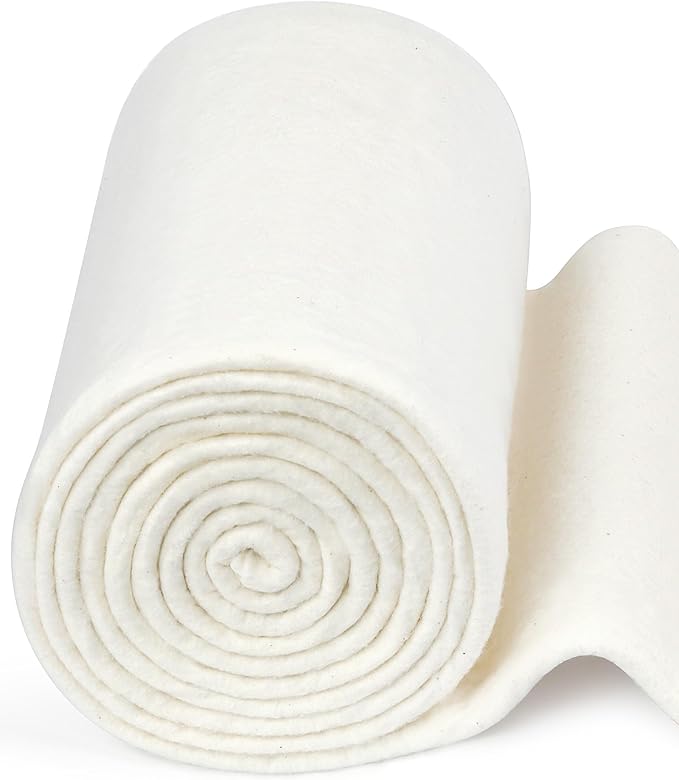 FIVEIZERO 100% Natural Cotton Quilt Batting–47Inchesx4Yards Large Lightweight Batting Fabric,Quilting Batting by The Yard for Sewing,Crafts,Potholders,Backing,Wadding,Twin & King Size Quilt Projects