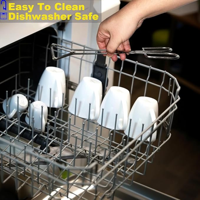Hiash 11" Heavy Duty Stainless Steel Kitchen Scissor Tongs with Comfortable Ergonomic Grip, Heat Resistant Tongs for Cooking & BBQ, Set of 2